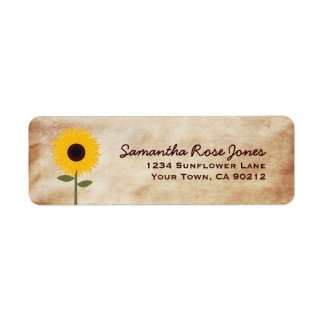 Étiquette Tournesol Papier Perdu Look Adresse personnalisée