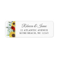 Tournesol Rustique Rouge Floral Mariage Adresse de