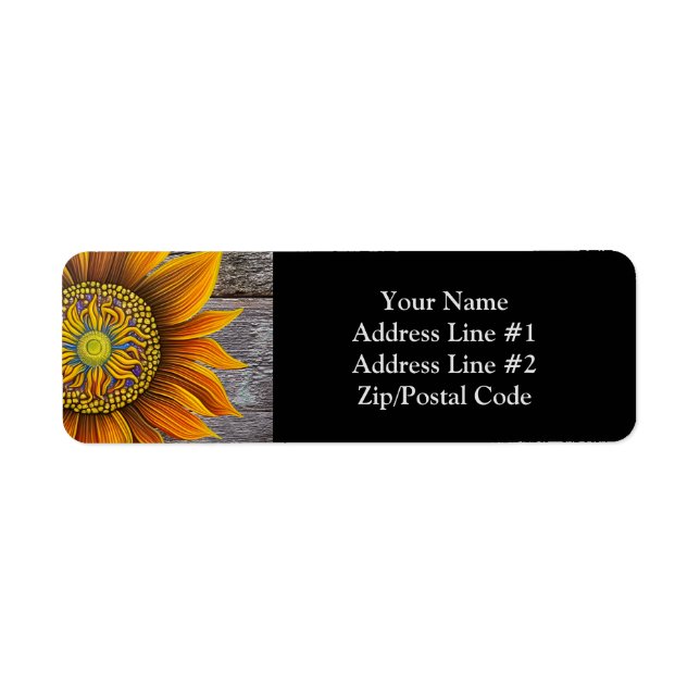 Étiquette Tournesol rustique sur la Barre (Devant)