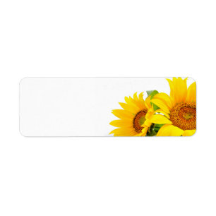 Étiquette Tournesols jaunes épousant ou adresse vide