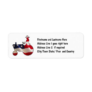 Étiquette Tracteur américain fier de drapeau des Etats-Unis