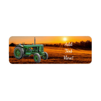 Étiquette Tracteur vintage