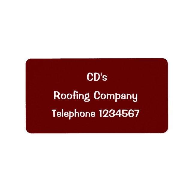 ÉTIQUETTE TRADES, ROOFING (Devant)