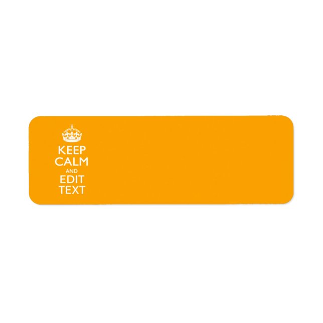 Étiquette Traffic Yellow Background Keep Calm And Your Text (Devant)