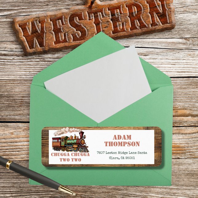 Étiquette Train Deuxième fête d'anniversaire Chugga Chugga D (Créateur téléchargé)