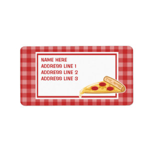 Étiquette Tranche de pizza dessin animé
