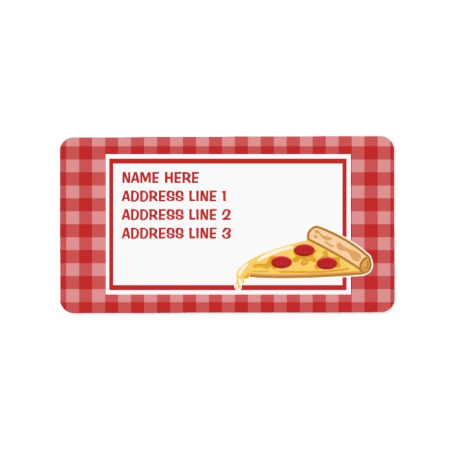 Étiquette Tranche de pizza dessin animé (Devant)