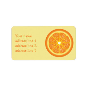 Étiquette Tranche d'orange et informations d'adresse personn