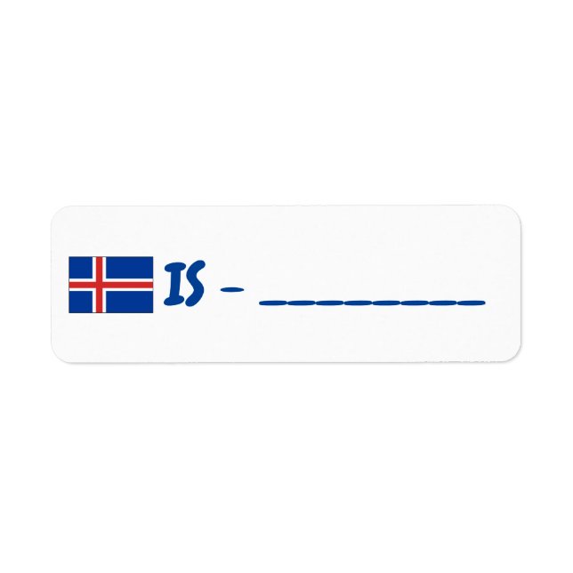 Étiquette Transfert de l'Islande (Devant)