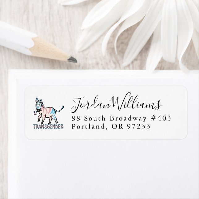 Étiquette Transgenre Zebra (En situation)