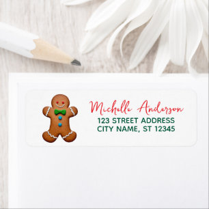 Étiquette Trendy Gingerbread Christmas Return Adresse