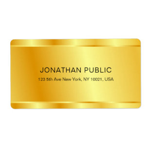Étiquette Trendy Gold Look Custom Elegant Modèle de glamour