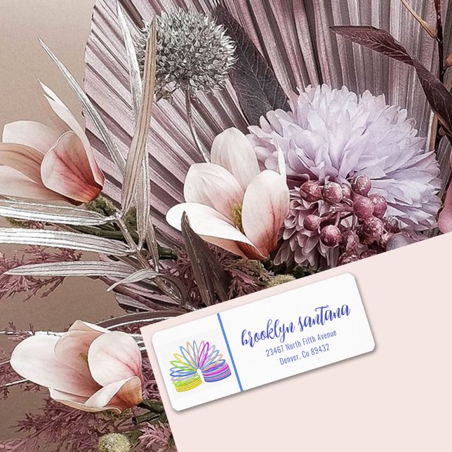 Étiquette Trendy Retro Spring Toy Adresse de retour (Créateur téléchargé)