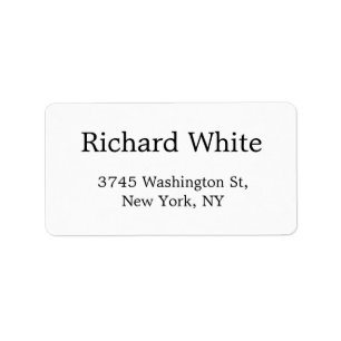 Étiquette Trendy Stylish Black & White Plain Elegant Modern