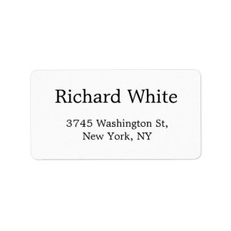 Étiquette Trendy Stylish Black & White Plain Elegant Modern