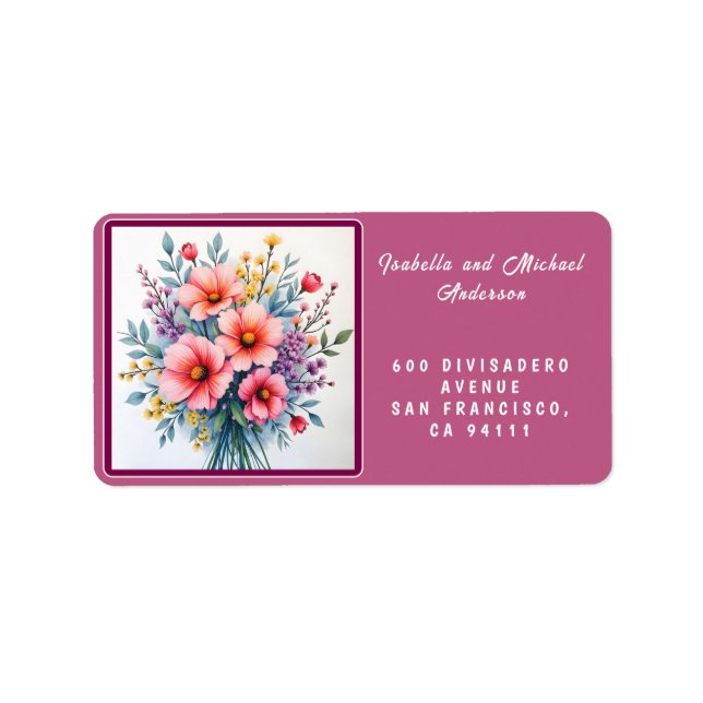 Étiquette Trendy Wildflowers Beautiful Luxury Collection (Devant)