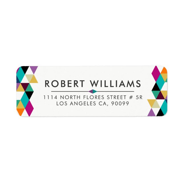 Étiquette Triangles Colorés Contemporains (Devant)