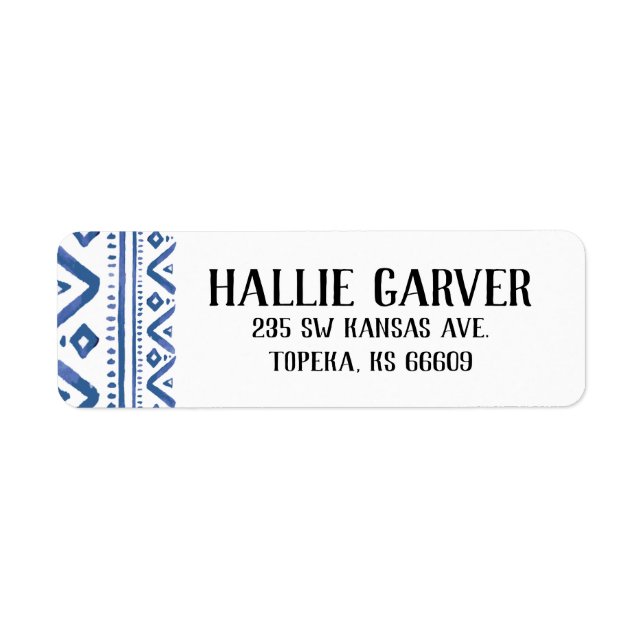 Étiquette Tribal Return Address Labels (Devant)