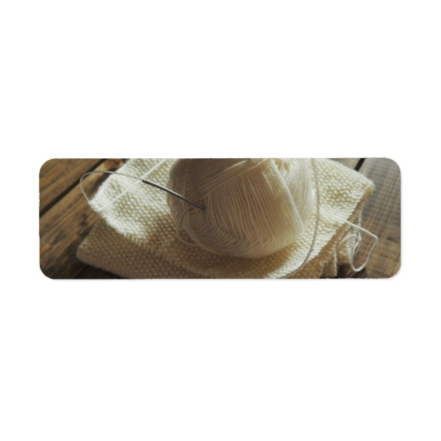 Étiquette Tricot d'une Écharpe avec du fil de laine doux (Devant)
