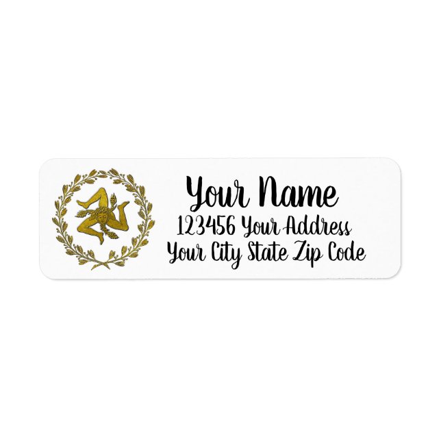 Étiquette Trinacria sicilienne et couronne (Devant)