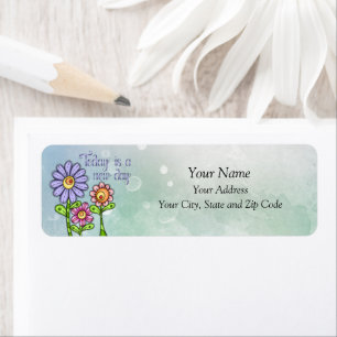 Étiquette Trio coloré à Doodle Flower