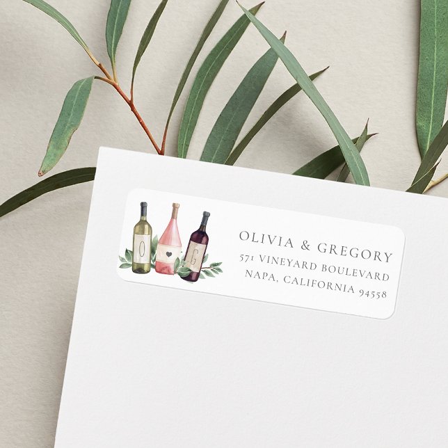 Étiquette Trio de bouteilles de vin Adresse de retour botani (Créateur téléchargé)