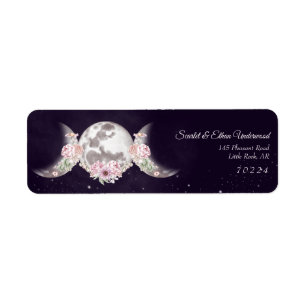 Étiquette Triple Moon Starry Night Purple Adresse de retour