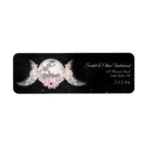Étiquette Triple Moon Starry Night Sky Adresse de retour
