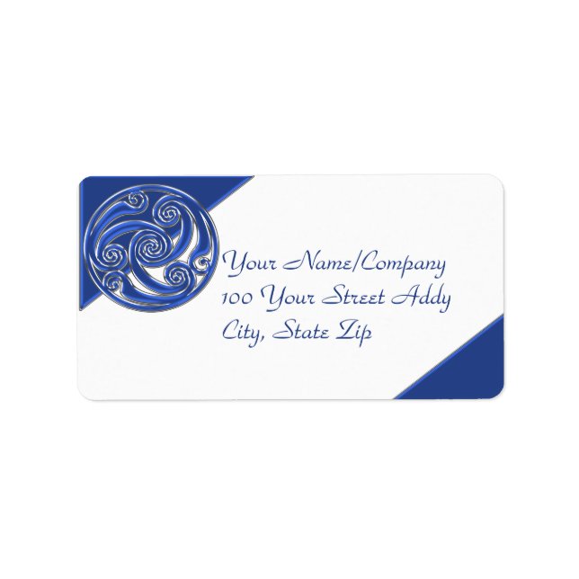 Étiquette Triskel en argent bleu (Devant)