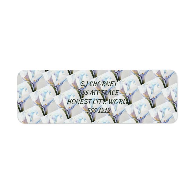 ÉTIQUETTE TROIS CALLA BLANCHE LILY FLOWER (Devant)