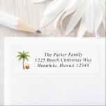 Étiquette Tropical Beach Modern Christmas Retourner Adresse<br><div class="desc">Les étiquettes d'adresse de retour de Noël modernes,  au design simple et amusant,  comprennent un palmier et une boisson à la noix de coco.</div>