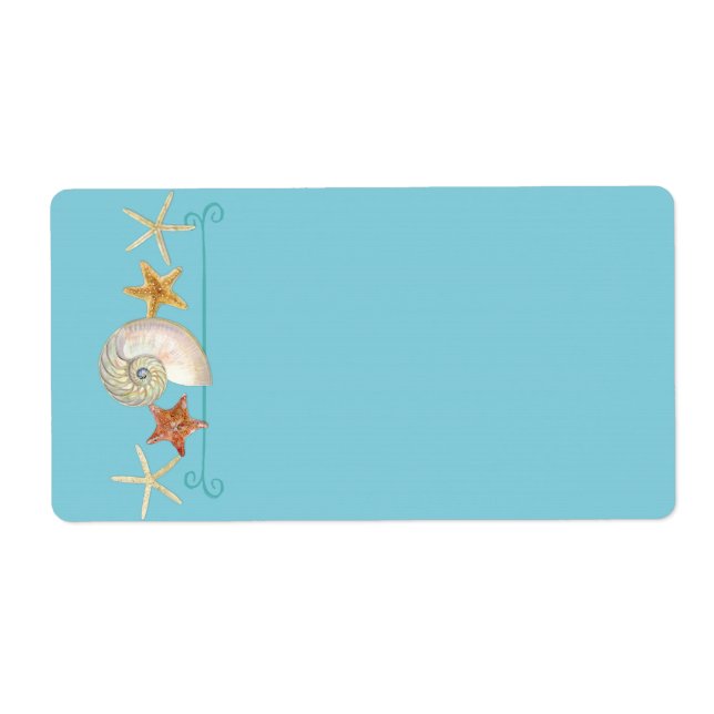 Étiquette Tropical Beach Shells Starfish Nautilus Summer (Devant)