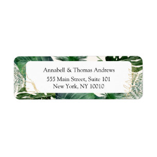Étiquette Tropical Elegant Plante Trending Mariage