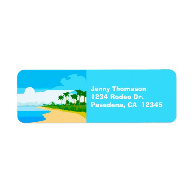 Étiquette Tropical Island Return Address Labels (Devant)