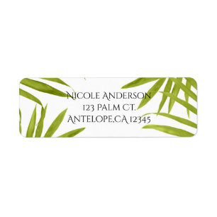 Étiquette Tropical Leaves Summer Elegant Wedding Invitation