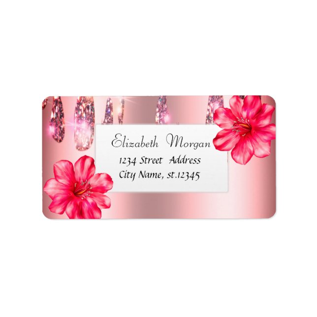 Étiquette Tropical Moderne, Hibiscus, Déchets (Devant)