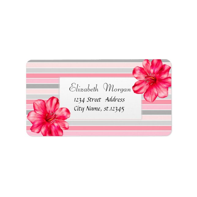 Étiquette Tropical moderne, Hibiscus Stripe (Devant)