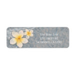 Étiquette Tropical Plumeria Fleur Grey Jaune Summer Party<br><div class="desc">Étiquette de la fête d'été Tropical Plumeria gris gris jaune. Customisez avec tout texte. Éléments correspondants disponibles.</div>