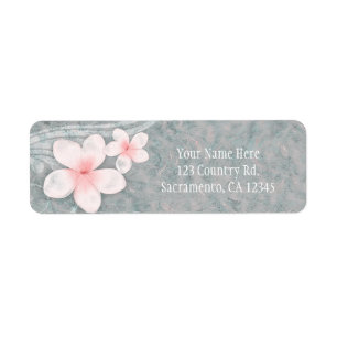 Étiquette Tropical Plumeria Fleur Grey Rose Summer Party