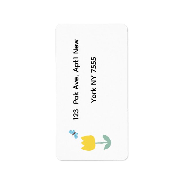 Étiquette tulip flowers butterfly  (Devant)