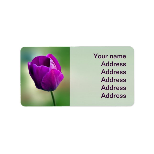 Étiquette Tulipe pourpre (Devant)