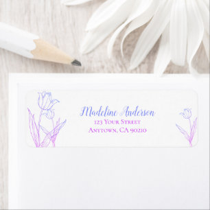 Étiquette Tulipes à ressort bleu violet Ombre   Adresse de r