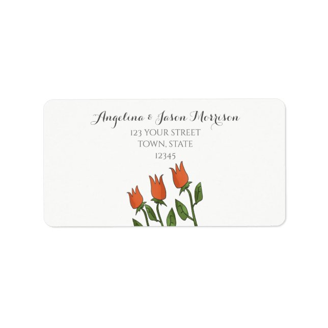 Étiquette Tulipes de printemps à l'aquarelle florale blanche (Devant)