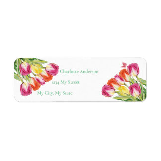 Étiquette Tulipes et Fête des mariées blanche papillon