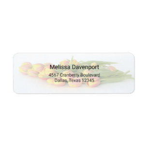 Étiquette Tulipes jaunes et oranges aux tiges