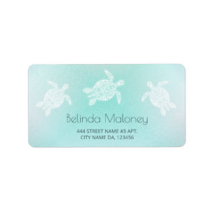 Étiquette Turquoise blanche