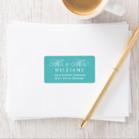 Turquoise Blue M. et Mme Script Mariage Adresse de
