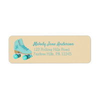 Turquoise Blue Retro Quad Roller Skate Adresse de 