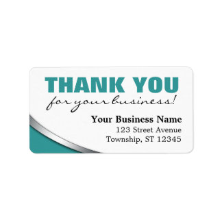 Étiquette Turquoise Bold "Merci pour votre entreprise" Étiqu