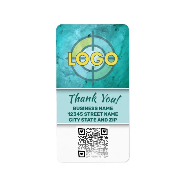 Étiquette Turquoise Teacher Lab Research Logo Code QR person (Devant)